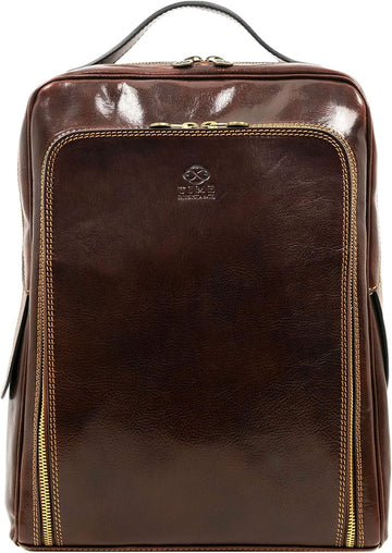 Leather Backpack for Men and Women - Brown Business Backpack - Laptop Bag - Rucksack